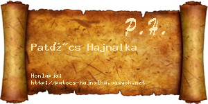 Patócs Hajnalka névjegykártya